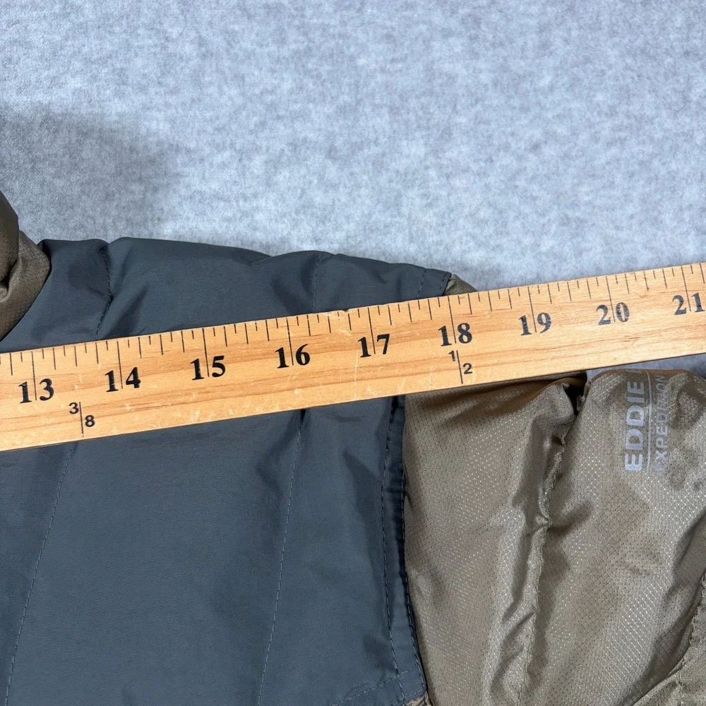Eddie Bauer First Ascent Puffer Jacket Mens Medium Brown EB800 Fill Down Cordura